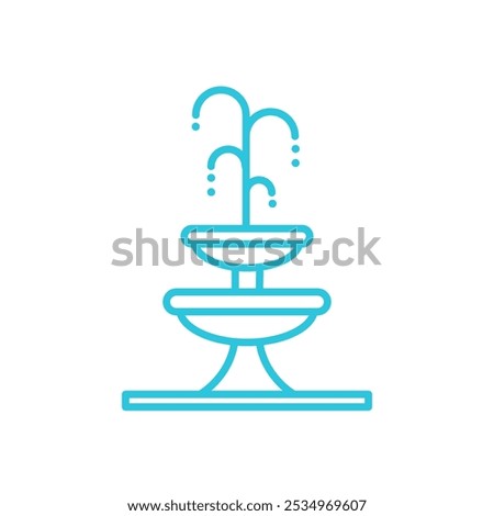 Urban water fountain icon. Isolated on white backround. 