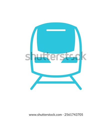 Train front profile icon. Isolated on white. 