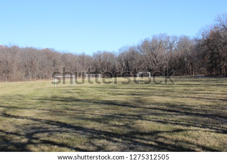 Soccer Field adjacent to the Gary L. Haller Trail in Johnson County, Kansas Stok fotoğraf © 