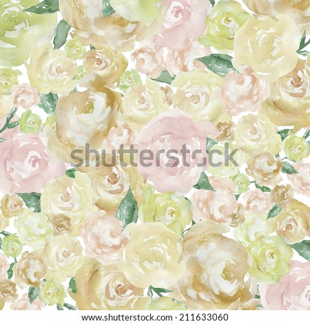 Watercolor Peony Background. Abstract Watercolor Flower Background. Shabby Chic Flower Background.