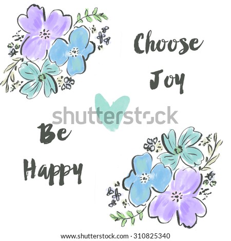 Watercolor Flower Elements