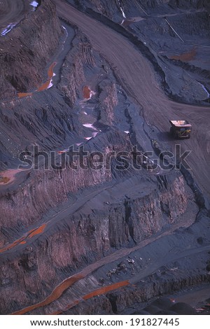 Carajas, Para, Brazil -Â� 2010: Carajas Mine, largest iron ore mine in the world, located in Para, Brazil. The mine is operated as an open-pit mine, estimated to contain 7.2 billion tons of iron ore