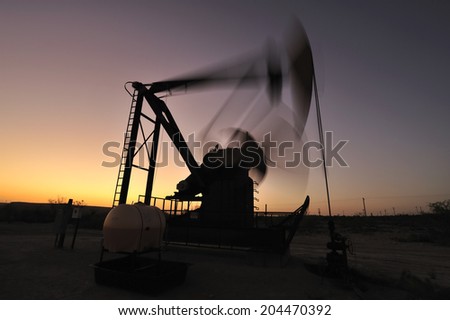 Working oil pump in deserted district