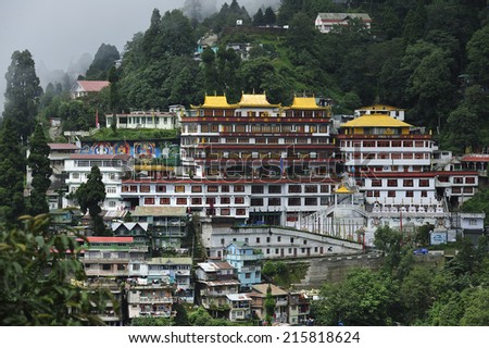 Darjeeling, India, - July. 8. 2012: Druk Thupten Sangag Choling Monastery, the school of Tibetan Buddhism, Darjeeling, India