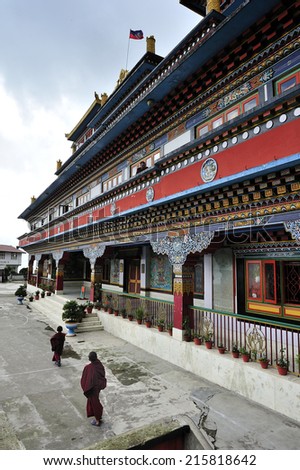 Darjeeling, India, - July. 8. 2012: Druk Thupten Sangag Choling Monastery, the school of Tibetan Buddhism, Darjeeling, India