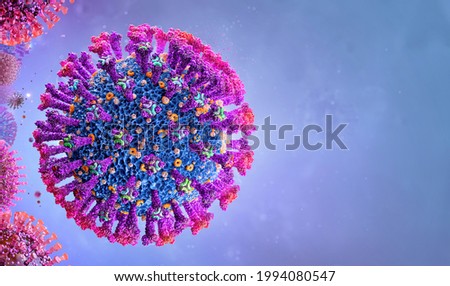 Coronavirus covid-19 Delta variant. B.1.617.2 mutation virus cell 3D medical illustration background. Indian strain of corona virus 2019-ncov sars. Mutated coronavirus SARS-CoV-2 flu disease pandemic Stok fotoğraf © 