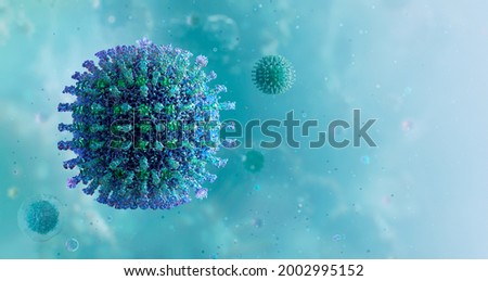Coronavirus covid-19 Delta variant, 3rd wave. B.1.617.2 mutation virus cell 3D medical illustration. Indian strain of corona virus 2019-ncov sars. Mutated SARS-CoV-2 flu disease third wave pandemic