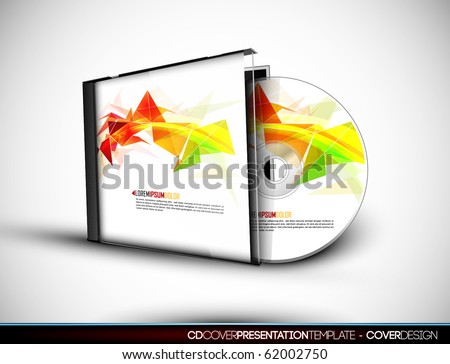 CD Cover Design with 3D Presentation Template | Everything is Organized in Layers Named Accordingly | To Change the Cover Design use the Cd and Cover Design Layers