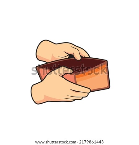 Hand open an empty wallet vector art
