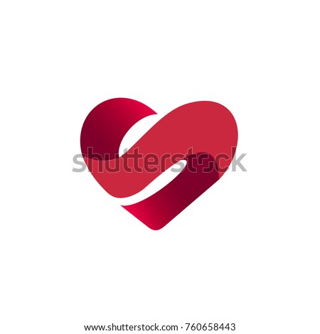 Letter S in Heart Shape Logo Template