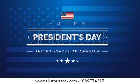 Happy President's Day dark blue background with the US flag - vector illustration