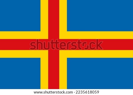 Official national Aland islands flag background