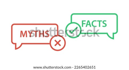 myths vs facts icon speech bubbles 