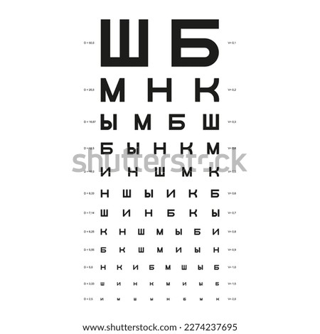 Golovin eye chart medical table