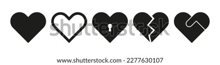 Heart icon set. Different hearts icons