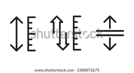 Adjustable height icon symbol set