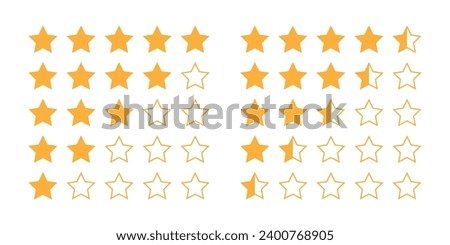 Rating stars icon set feedback icons