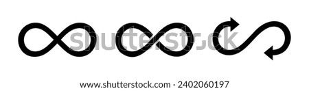 Infinity icon sign set basic simple design