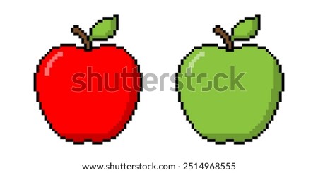 Apple fruit pixel icon simple design