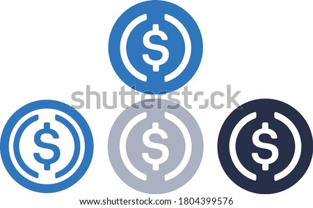 USD coin crypto currency vector logo set