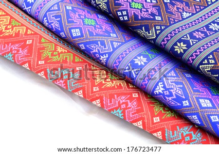 isolate Handmade woven fabrics in thailand