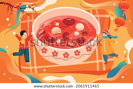 Laba porridge gourmet festival illustration Spring Festival New Year celebration Poster