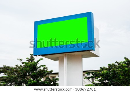 Empty black digital billboard green screen for advertising