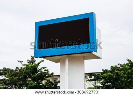 Empty black digital billboard screen for advertising