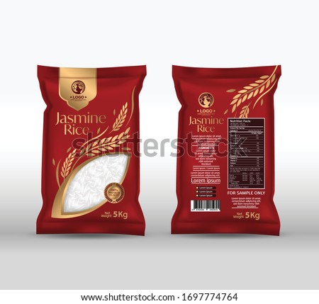 Rice Package Mockup Thailand food Products, vector illustration Сток-фото © 