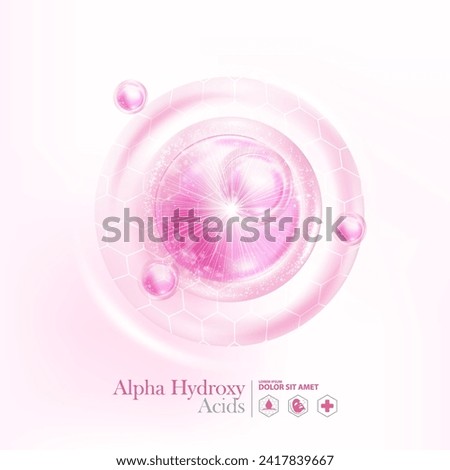 concept of Alpha hydroxy acid , AHA for Skin Care Cosmetic poster, banner design