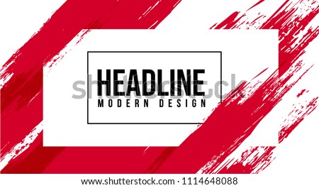 vector illustration. grunge hipster background with paint splits. stylish frame red color of the brush. the drawn strips are a rectangular format. design graphics for invitation booklets, screen saver