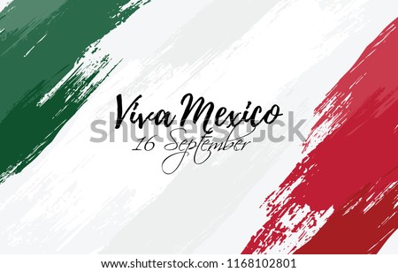 vector illustration. Mexican national holiday, Independence Day of Mexico is celebrated on September 16. design graphics in symbolic colors. translation from Spanish: happy day of independence mexico