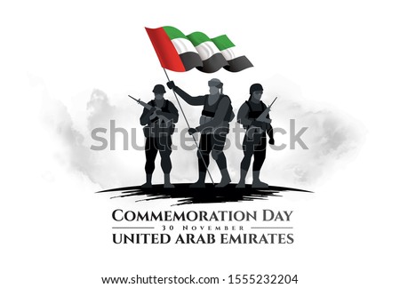 vector illustration uae. November 30th commemoration day of the United Arab Emirates Martyr's Day. graphic design for flyers design for cards, posters. memorial day for fallen soldiers in the UAE Foto stock © 