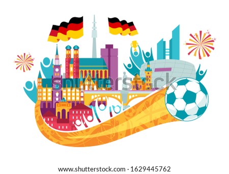 vector illustration city of munich in germany. European football design elements graphics
