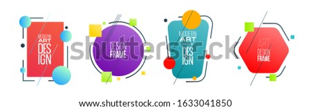 vector illustration. Modern stylish set of frames. Minimalistic geometry graphic design for covers, booklets, posters and cards. set of different gradient shapes