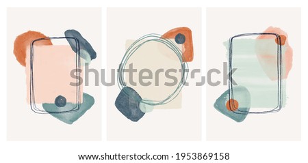 well art boho style. vector illustration hand drawn. african Abstract design with doodles and various shapes. modern art isolated vector graphic. minimalistic geometric frames hand painted