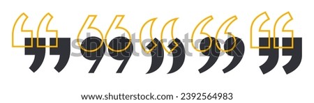 quote mark , quotation marks black icon and speech mark symbol. Talk bubble speech icon. graphic design quotes for comment or punctuation sign vector illustration icons 