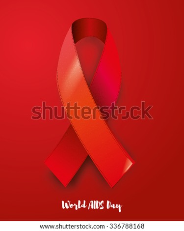 vector illustration World AIDS Day red ribbon