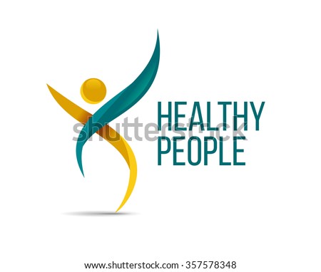 vector illustration abstract person of the elegant lines of the design concept for the logo associated with the business people, health, sports, assistance