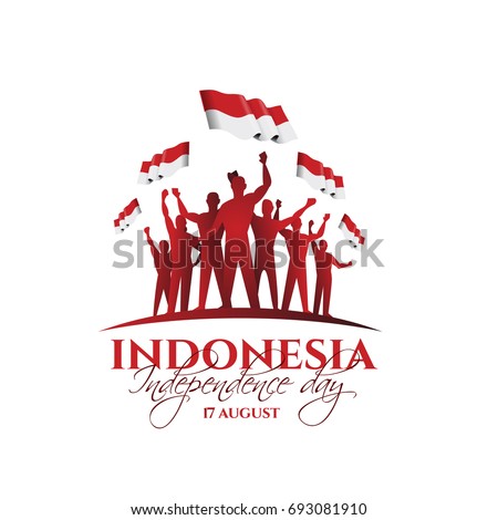 vector illustration. August 17 is the national day of Indonesia, happy day is independent. Vector design elements for decoration of holiday brochures, business cards, posters.