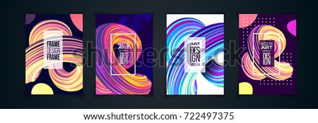vector illustration. stylish set of backgrounds bright morphing out lines. design of hipster frames. element of graphics for decoration in posters, flyer, cards, covers. simple geometric shapes