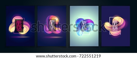 vector illustration. stylish set of backgrounds bright morphing out lines. design of hipster frames. element of graphics for decoration in posters, flyer, cards, covers. simple geometric shapes. set 4