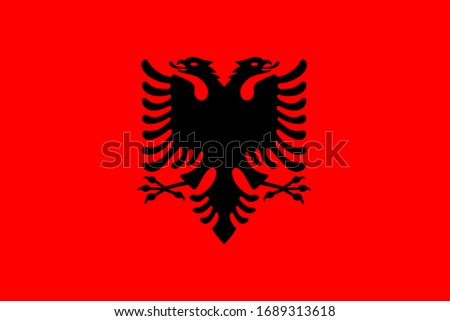  Albania national flag. Vector illustration of Standart size