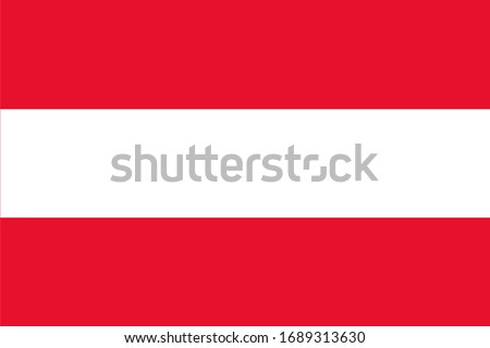 Austria national flag. Vector illustration of Standart size 
