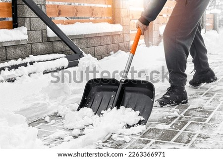 Similar – Image, Stock Photo Snow shoveling