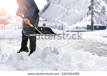 Similar – Image, Stock Photo Snow shoveling