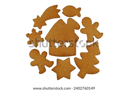 Similar – Image, Stock Photo Various Christmas gingerbread, cookies, sweets with dried orange and cinnamon sticks in tray on dark table. Delicious traditional Christmas sweets and flavor. Top view.