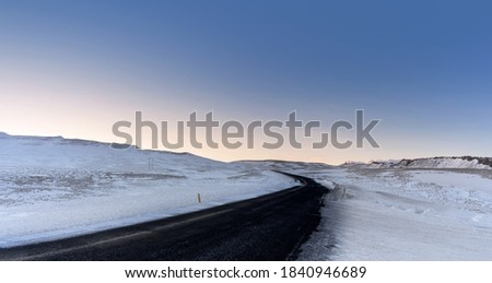 Similar – Image, Stock Photo snow line Trip Loneliness