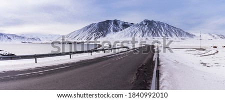 Similar – Image, Stock Photo snow line Trip Loneliness