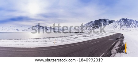 Similar – Image, Stock Photo snow line Trip Loneliness